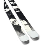 Line Blend 100 Ski 2025 - Black ski with white snow pattern and black bindings.