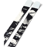 Line Blend 100 Ski 2025 - A black-and-white ski with a white top and black bottom, featuring a pattern of abstract shapes.