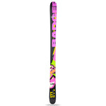 Line Honey Badger Skis 2025 - Black skis with a pink and yellow graphic design featuring a honey badger on the top sheet.
