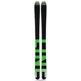 Line Women's Pandora 92 Skis 2025 - Black skis with green accents and a geometric pattern on the top sheet.