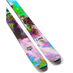 Line Women's Pandora 92 Skis 2025 - White skis with a subtle pink pattern and black bindings.
