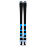 Line Women's Pandora 99 Skis 2025 - Black skis with blue and gray geometric pattern on top, black bases.