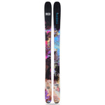 Line Women's Pandora 99 Skis 2025 - Black skis with a colorful abstract design on top and bottom.