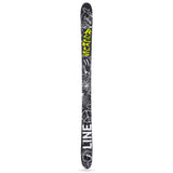 Line Junior's Ruckus Skis 2025 - Black skis with white graphics and a green logo on top.