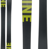 Line Bacon 115 Skis 2024 - Black skis with lime green lettering on top and bottom.