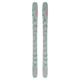 Salomon QST 100 Skis 2026 - A pair of skis with a light green base color and darker green swirls.