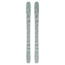 Salomon QST 100 Skis 2026 - A pair of skis with a light green base color and darker green swirls.