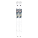 Atomic Women's Maven 86 C Skis 2026 - White skis with a blue and yellow graphic on top.