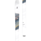 Atomic Women's Maven 86 C Skis 2026 - White skis with a black logo and abstract gray, brown, and gold design on top.