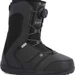 Ride Rook Snowboard Boot 2025 - Black snowboard boots with white laces and a black BOA dial on top.