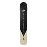 Jones Flagship Pro Snowboard 2025 - A black snowboard with a white logo at the top and a light-colored wood grain pattern on the bottom.