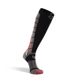 Fox River Grenoble Snowboard Socks - Black snowboard socks with a red stripe on the side and gray heel and toe.