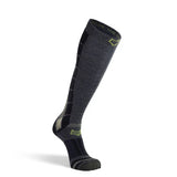 Fox River Grenoble Snowboard Socks - Black snowboard socks with a subtle green stripe pattern on the top cuff.