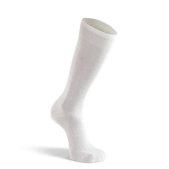 Fox River Wick Dry Therm-A-Wick Liner Sock - This sock is white with a subtle gray pattern and has a ribbed cuff at the top.
