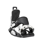 Flow Junior's Micron Stormtrooper Snowboard Binding - A black and white binding with a distinctive stormtrooper logo on the strap.
