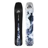 Jones Mind Expander Snowboard 2025 - A black snowboard with a white logo featuring three mountain peaks at the top.
