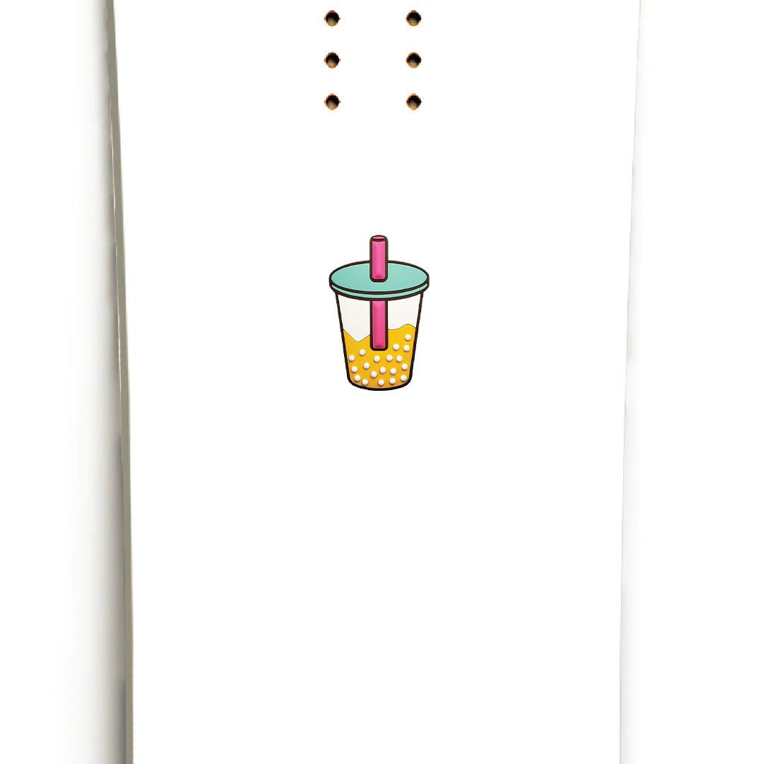 StompCharms Mango Sago Mini Stomp Pad 2025 - A white stomp pad with a pink logo and a small, circular design on top.