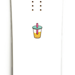 StompCharms Mango Sago Mini Stomp Pad 2025 - A white stomp pad with a pink logo and a small, circular design on top.