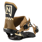 Nitro Team Pro MK Snowboard Binding - A black, tan, and gold snowboard binding with a large "N" logo on the top of the boot.
