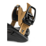 Nitro Team Pro MK Snowboard Binding - A black binding with a tan strap and buckle, featuring a silver screw on the strap.
