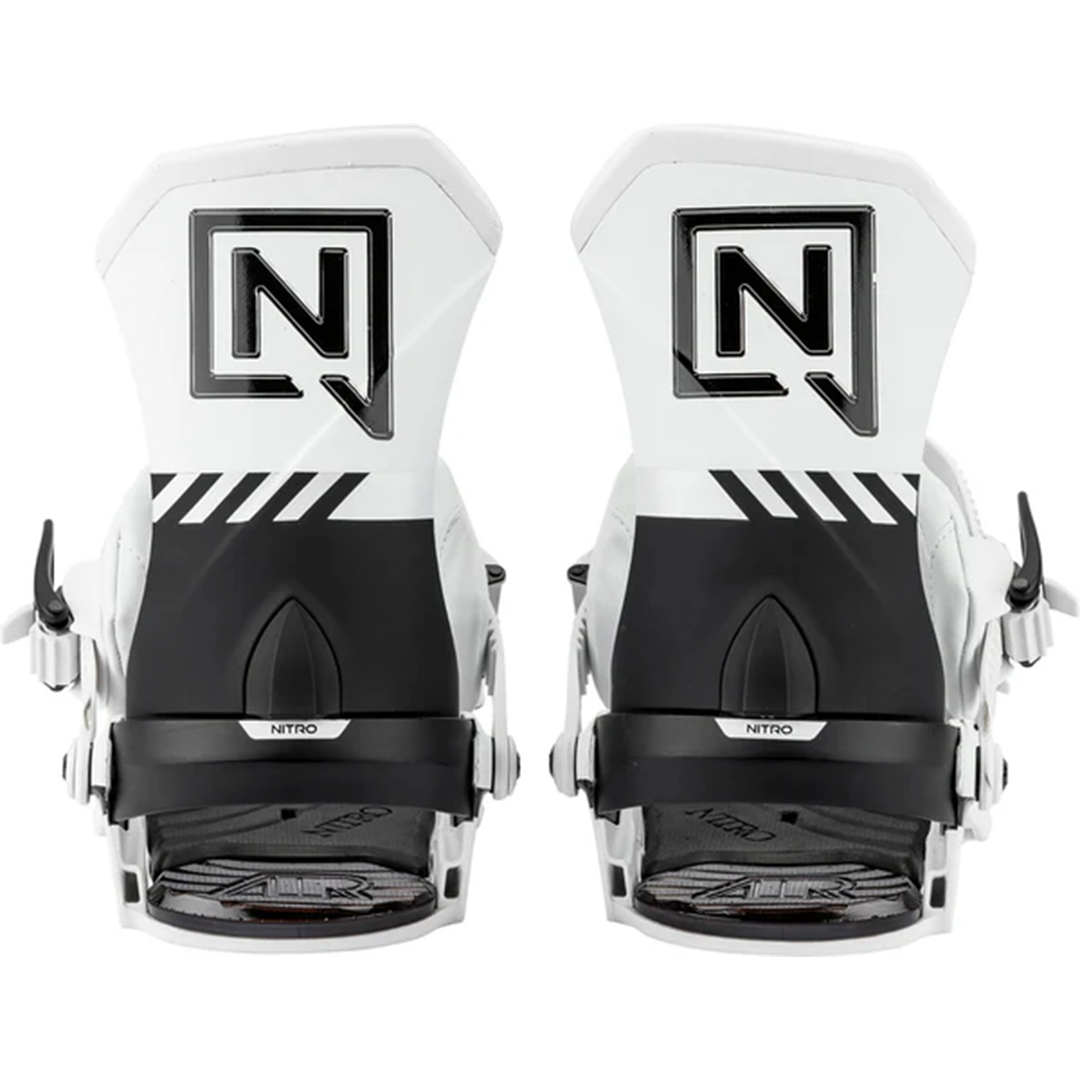 Nitro Team Pro MK Snowboard Binding 2026 - A pair of white snowboard bindings with black accents and a large "N" logo on top.