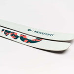 Movement Women's Fly 95 Skis 2024 - White skis with a black and pink logo on top.