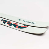Movement Women's Fly 95 Skis 2024 - White skis with a black and pink logo on top.