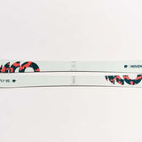 Movement Women's Fly 95 Skis 2024 - White skis with red and black abstract pattern on top sheet.