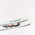 Movement Women's Fly 95 Skis 2024 - White skis with a black and pink logo on top.