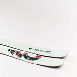 Movement Women's Fly 95 Skis 2024 - White skis with a black and pink logo on top.