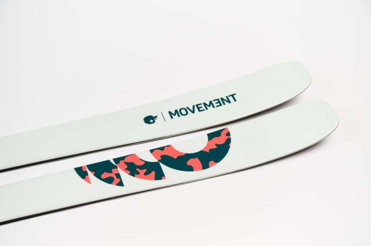 Movement Women's Fly 95 Skis 2024 - White skis with a black logo on top.