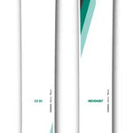 Movement Women's GO 90 Skis 2024 - White skis with green and black diagonal stripe design.