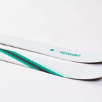 Movement Women's GO 90 Skis 2024 - White skis with a green stripe down the middle.