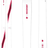 Movement Women's GO 98 Skis 2024 - White skis with red and black diagonal stripe on top sheet.