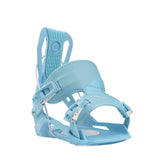 Flow Nexus Snowboard Binding 2025 - A light blue snowboard binding with a textured strap and white buckles.