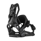 Flow Nexus Snowboard Binding - Black snowboard bindings with black buckles and straps.