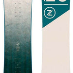 Nidecker Women's Elle Snowboard 2023 - A light blue snowboard with a white logo and text on top, featuring a geometric pattern design.