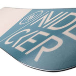 Nidecker Women's Elle Snowboard 2023 - A blue snowboard with white lettering and a light pink stripe on top.