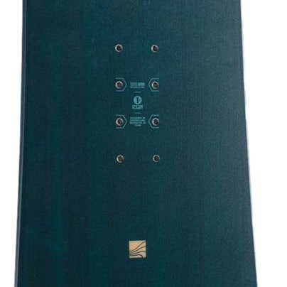 Nidecker Women's Elle Snowboard 2023 - A dark green snowboard with a white logo and text on top of it.