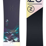 Nidecker Women's Ora Snowboard 2023 - A snowboard with a light blue and pink gradient design on its top surface.