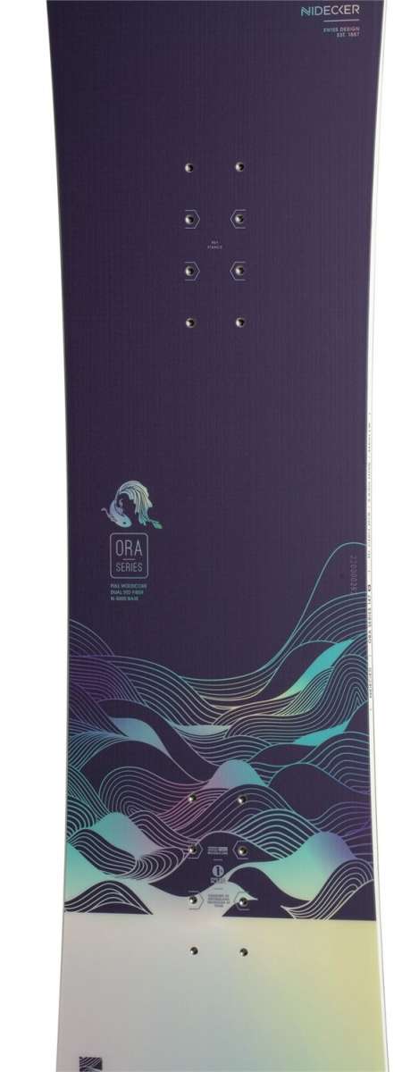 Nidecker Women's Ora Snowboard 2023 - A dark purple snowboard with a white logo in the top left corner.