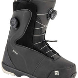 Nitro Women's Cypress BOA Snowboard Boot 2024 - Black snowboard boots with white accents and a sleek, modern design.