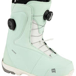 Nitro Women's Cypress BOA Snowboard Boot 2024 - A mint green snowboard boot with a black BOA dial on the side and white laces.