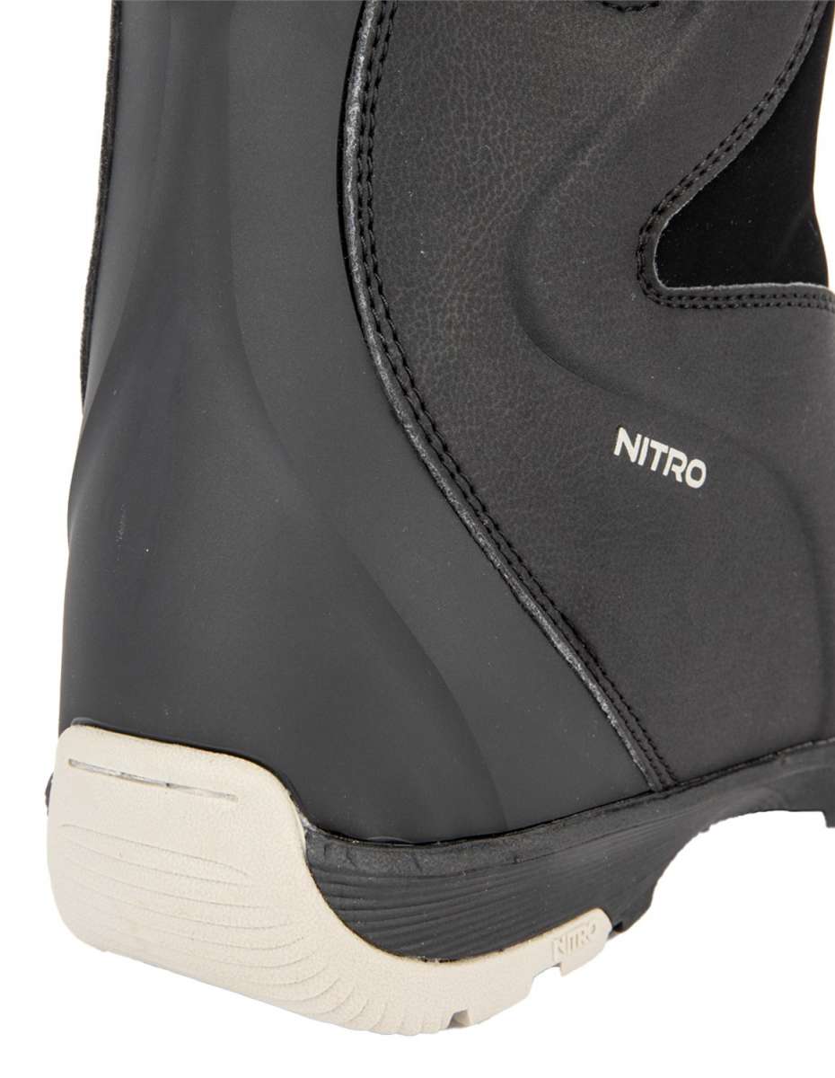 Nitro Women's Cypress BOA Snowboard Boot 2024 - Black snowboard boot with a textured pattern on the toe and heel areas.