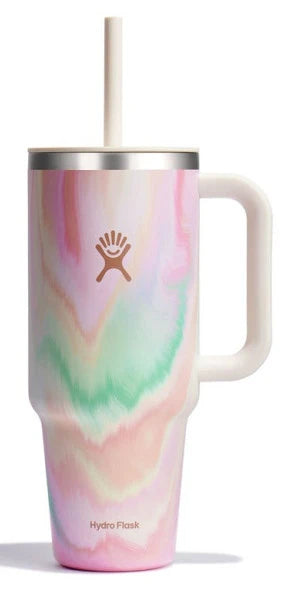 Hydro Flask 40oz All Around Travel Tumbler - A large, insulated tumbler with a screw-on lid and straw.
