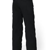 Black women’s cargo pants with angled side pockets and relaxed straight-leg fit