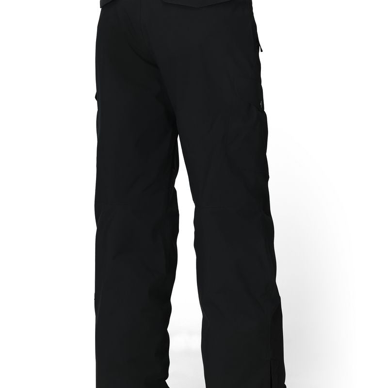 Black women’s cargo pants with angled side pockets and relaxed straight-leg fit