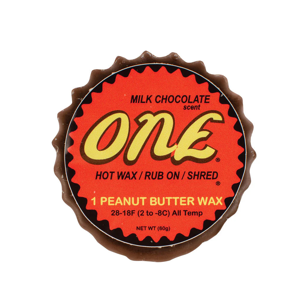 Oneball Shape Shifter Reece's Wax - A brown wax with a textured surface and a circular logo featuring the word "ONE" in yellow letters.