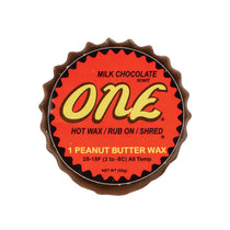 Oneball Shape Shifter Reece's Wax - A brown wax with a textured surface and a circular logo featuring the word "ONE" in yellow letters.