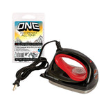 Oneball Wax Iron With 65G Wax Bar - A black iron with a red handle and silver base, featuring a clear wax bar on top.